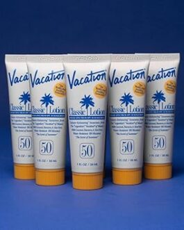 Vacation Mini Classic Lotion SPF 50 – Travel Size Sunscreen 12-Pack for Beach, Travel & Parties – Water-Resistant, Reef-Safe & Vegan Sun Protection