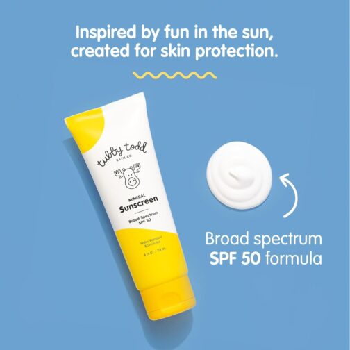 TUBBY TODD Mineral Sunscreen SPF 50 for Kids – Gentle, Water-Resistant Sun Protection for Delicate Skin - Image 3