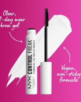 NYX Control Freak Eyebrow Gel – Clear Brow Setter for Shape & Hold, Non-Sticky, Cruelty-Free Formula