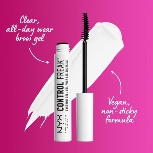 NYX Control Freak Eyebrow Gel – Clear Brow Setter for Shape & Hold, Non-Sticky, Cruelty-Free Formula - Image 2