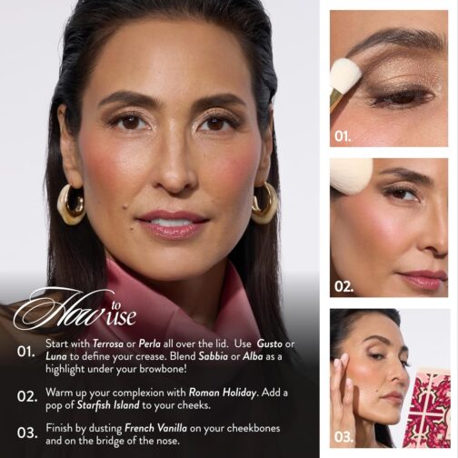 LAURA GELLER Baked Palette – Tuscan Dreams | Bronzer, Blush, Highlighter & Eyeshadows in One Travel-Friendly Kit - Image 4