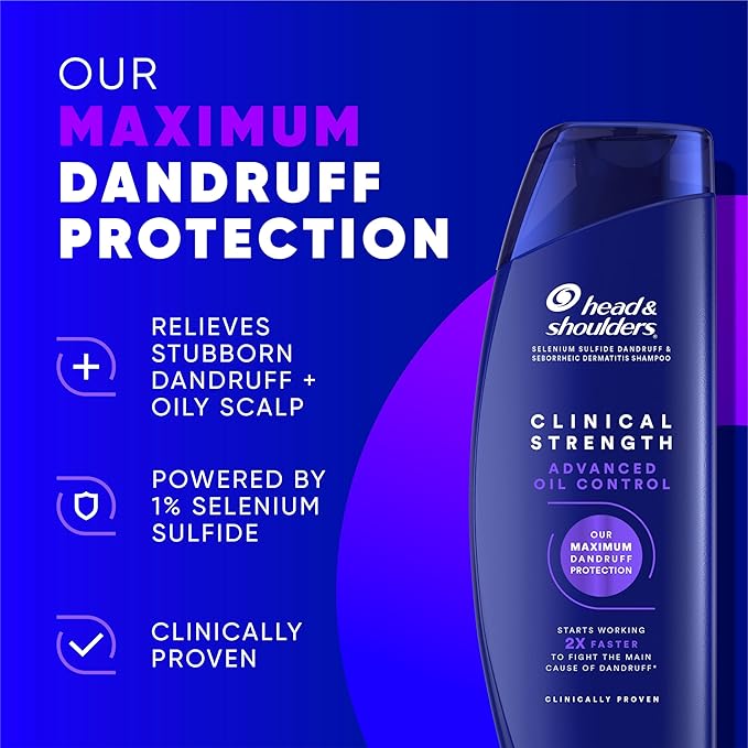 Head & Shoulders Clinical Dandruff Shampoo Twin Pack – 13.5 Fl Oz (Each), Oil & Flake Control, Prescription-Strength Relief for Seborrheic Dermatitis – Citrus Scent - Image 5