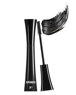 IT Cosmetics Superhero Mascara – Volumizing & Lengthening with Collagen, Biotin & Peptides for Fuller Lashes, Curling & Lifting Formula
