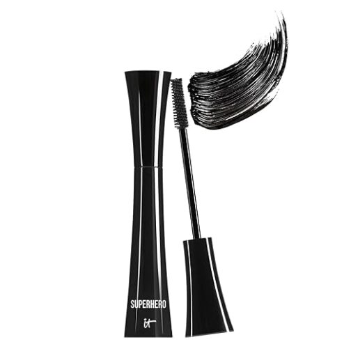 IT Cosmetics Superhero Mascara – Volumizing & Lengthening with Collagen, Biotin & Peptides for Fuller Lashes, Curling & Lifting Formula