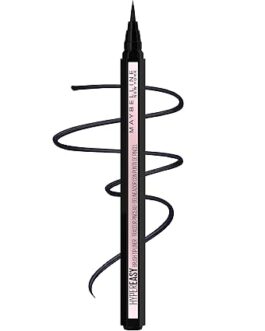 Maybelline Hyper Easy Liquid Eyeliner Pen – No-Skip Waterproof Eyeliner with Flex-Tip Brush, Pitch Black, 0.018 fl oz