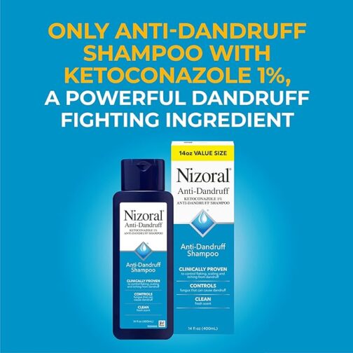 Nizoral Anti-Dandruff Shampoo with 1% Ketoconazole – Clinically Proven Formula for Flaking, Itching & Scalp Fungus – 14 Fl Oz, Fresh Scent - Image 2