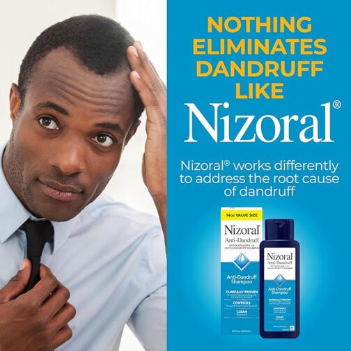 Nizoral Anti-Dandruff Shampoo with 1% Ketoconazole – Clinically Proven Formula for Flaking, Itching & Scalp Fungus – 14 Fl Oz, Fresh Scent - Image 5