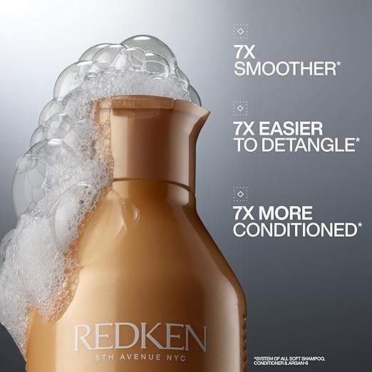 Redken All Soft Shampoo – Moisturizes & Hydrates Dry Hair, With Argan Oil, Safe for Color-Treated Hair, 10.1 Fl Oz - Image 5