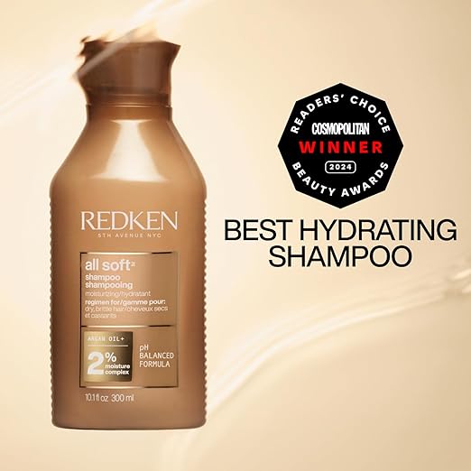 Redken All Soft Shampoo – Moisturizes & Hydrates Dry Hair, With Argan Oil, Safe for Color-Treated Hair, 10.1 Fl Oz - Image 3