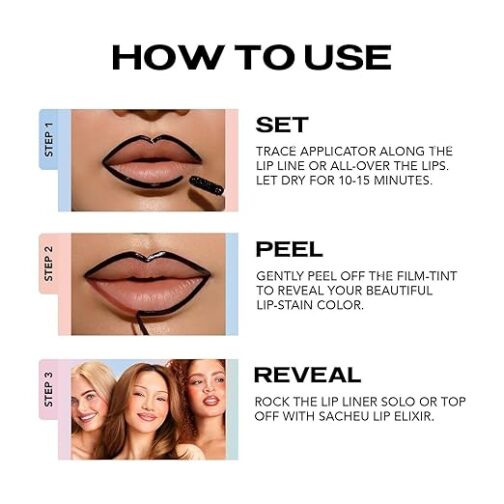Sacheu Lip Liner Stay-N Peel Off Lip Stain – p-INKED | Long-Lasting Matte Lip Tattoo with Hyaluronic Acid & Vitamin E | Transfer-Proof, Vegan, Cruelty-Free - Image 3
