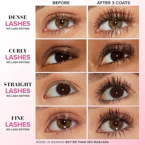 Too Faced Better Than Sex Mascara – Volumizing, Lengthening & Curl-Locking Formula with Peptides for Intense Lash Definition - Image 2