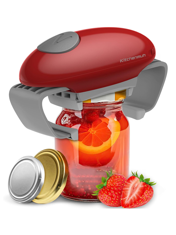 Electric Jar Opener for Seniors with Arthritis – High-Torque Hands-Free Automatic Opener for Weak Hands, Battery Operated, Fits Most Jar Sizes