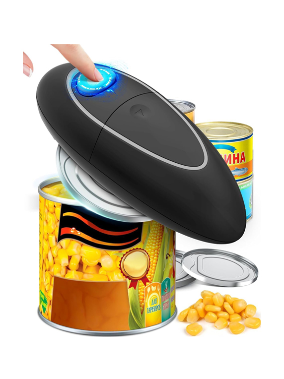 One Touch Electric Can Opener for Seniors – Battery Operated, Smooth Edge, Fits All Can Sizes, Hands-Free Automatic Opener for Arthritis Relief