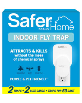 Safer Home Plug-in Indoor Fly Trap – Chemical-Free Gnat & Fruit Fly Killer with UV Light, 400 Sq Ft Coverage, 2 Devices + 2 Glue Cards
