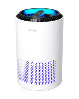 AROEVE Air Purifier for Bedroom & Home – 3-Layer Filter, Sleep Mode, Aroma Pad, Energy Efficient, Low Noise