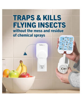 Safer Home Plug-in Indoor Fly Trap – Chemical-Free Gnat & Fruit Fly Killer with UV Light, 400 Sq Ft Coverage, 2 Devices + 2 Glue Cards