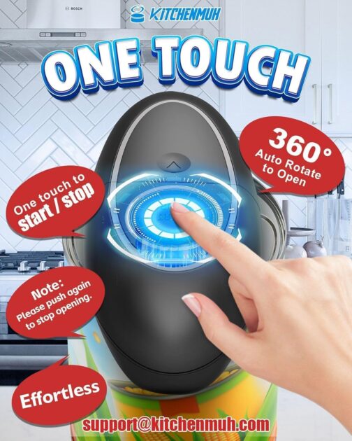 One Touch Electric Can Opener for Seniors – Battery Operated, Smooth Edge, Fits All Can Sizes, Hands-Free Automatic Opener for Arthritis Relief - Image 3