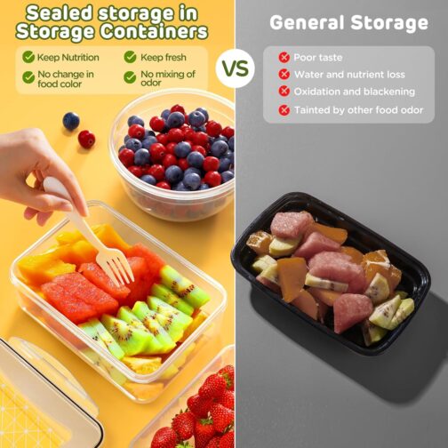 40 PCS Airtight Food Storage Containers with Lids – BPA-Free, Leakproof, Microwave & Dishwasher Safe, Includes Labels & Pen - Image 4
