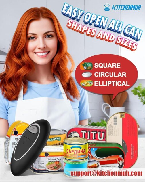 One Touch Electric Can Opener for Seniors – Battery Operated, Smooth Edge, Fits All Can Sizes, Hands-Free Automatic Opener for Arthritis Relief - Image 4