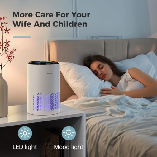 AROEVE Air Purifier for Bedroom & Home – 3-Layer Filter, Sleep Mode, Aroma Pad, Energy Efficient, Low Noise - Image 4