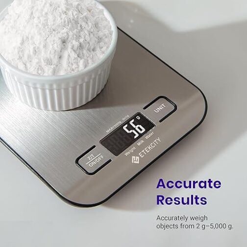 Etekcity Food Kitchen Scale – Digital Stainless Steel Scale for Cooking, Keto, and Meal Prep - Image 3