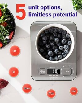 Etekcity Food Kitchen Scale – Digital Stainless Steel Scale for Cooking, Keto, and Meal Prep