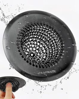 Kitchen Sink Strainer – Reversible, Easy-Clean 304 Stainless Steel Sink Basket for Anti-Clog Drain Protection (Black)