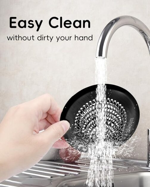 Kitchen Sink Strainer – Reversible, Easy-Clean 304 Stainless Steel Sink Basket for Anti-Clog Drain Protection (Black) - Image 3