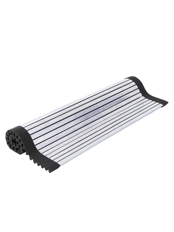 ProGrade Rollable Stainless Steel Over-Sink Cutting Board & Drainer – 3-in-1 Heavy-Duty Kitchen Organizer (17.8″ x 13″)