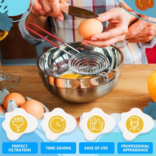 Stainless Steel Egg Yolk Separator – Easy Egg White Separator Kitchen Tool for Baking & Cooking - Image 3